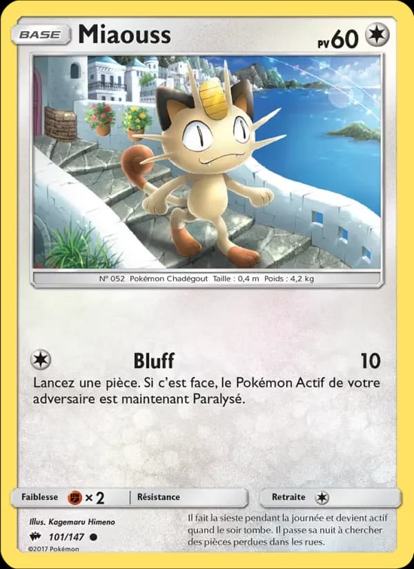 Carte Pokémon Miaouss #101 — Ombres Ardentes