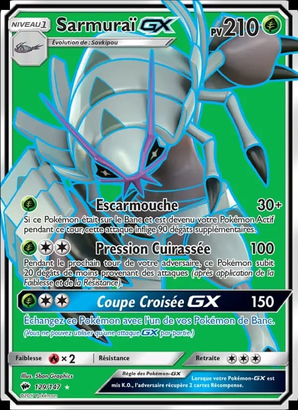 Carte Pokémon Sarmuraï GX #129 — Ombres Ardentes