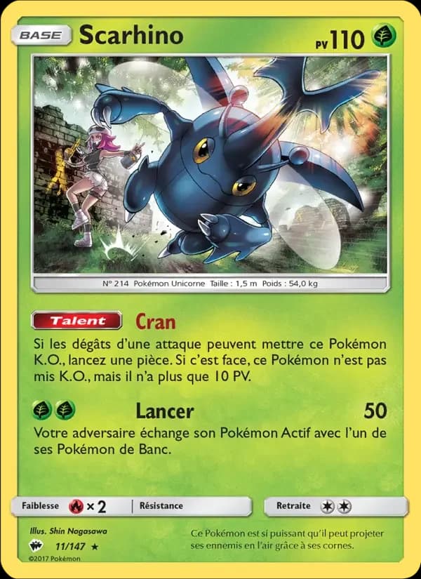 Carte Pokémon Scarhino #11 — Ombres Ardentes