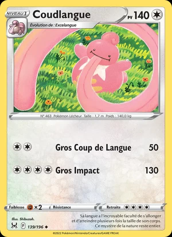 Carte Pokémon Coudlangue #139 — Origine Perdue
