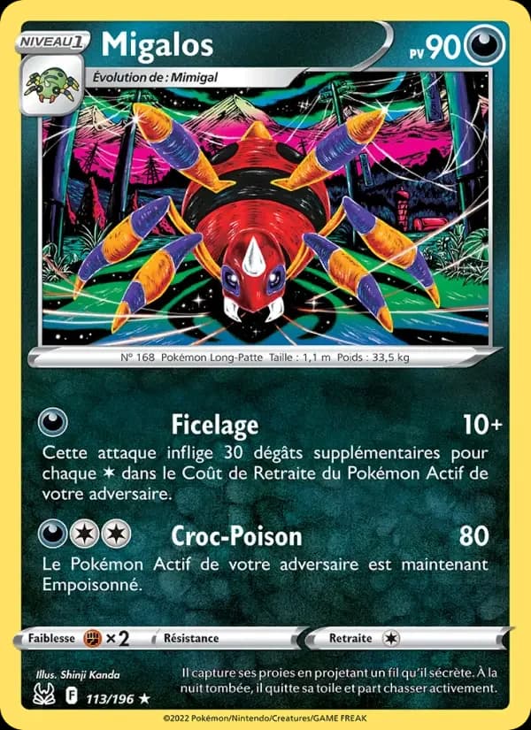 Carte Pokémon Migalos #113 — Origine Perdue