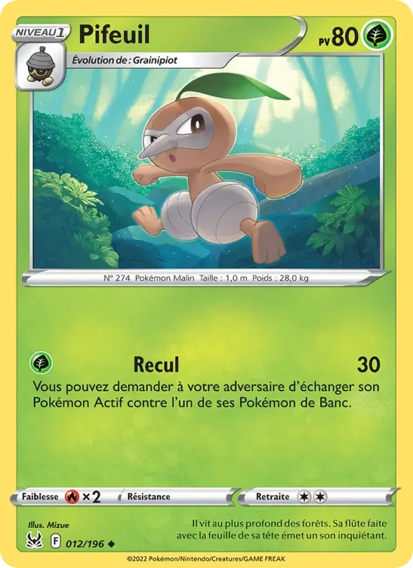 Carte Pokémon Pifeuil #012 — Origine Perdue