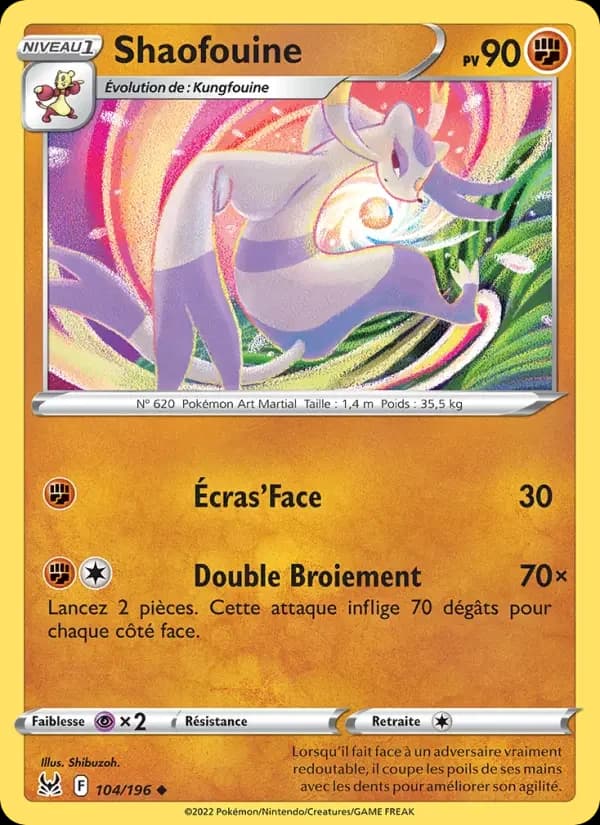 Carte Pokémon Shaofouine #104 — Origine Perdue