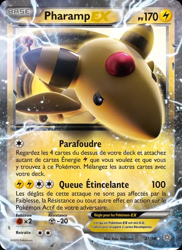 Carte Pokémon Pharamp EX #27 — Origines Antiques