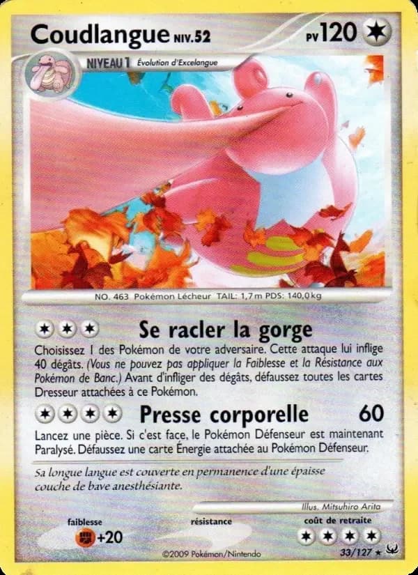 Carte Pokémon Coudlangue #33 — Platine