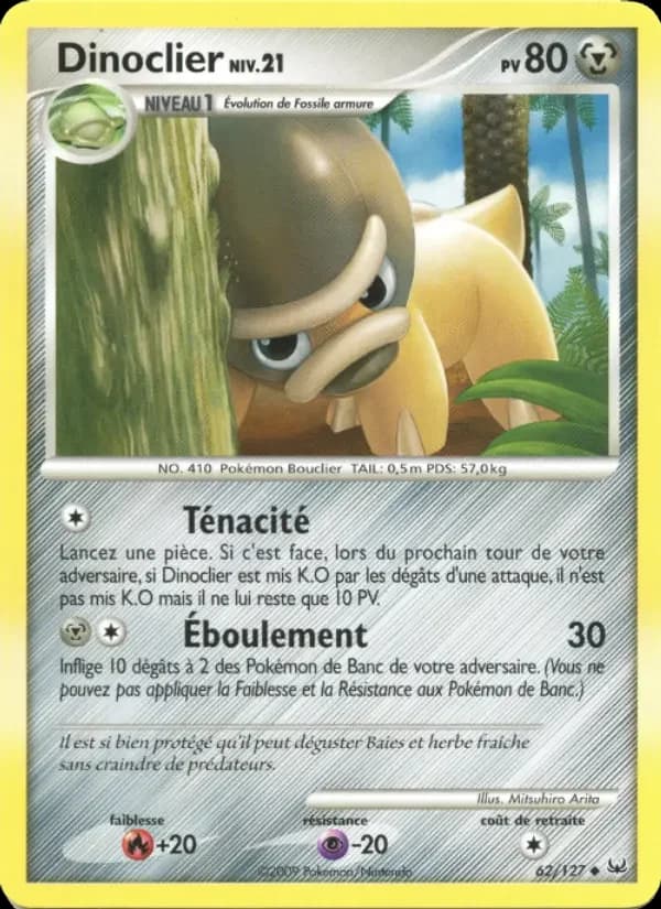 Carte Pokémon Dinoclier #62 — Platine