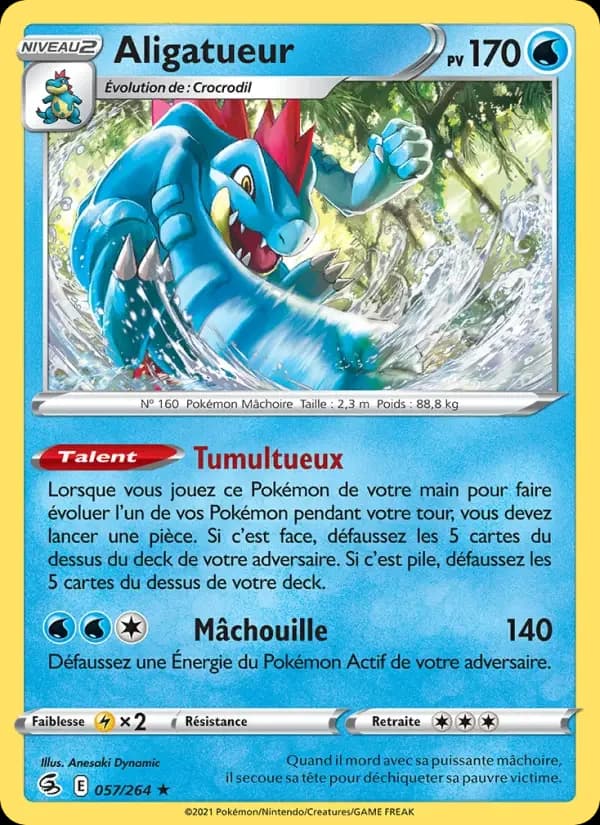 Carte Pokémon Aligatueur #57 — Poing de Fusion