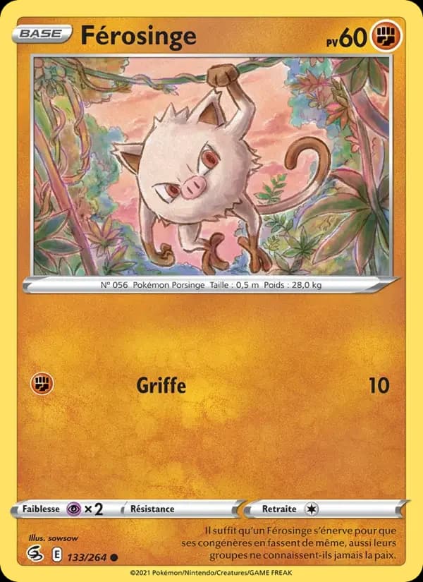 Carte Pokémon Férosinge #133 — Poing de Fusion