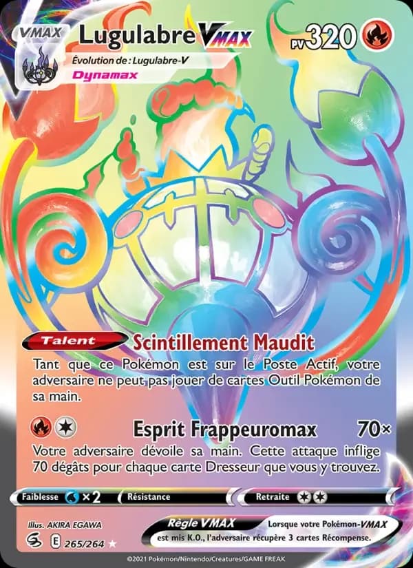 Carte Pokémon Lugulabre VMAX #265 — Poing de Fusion