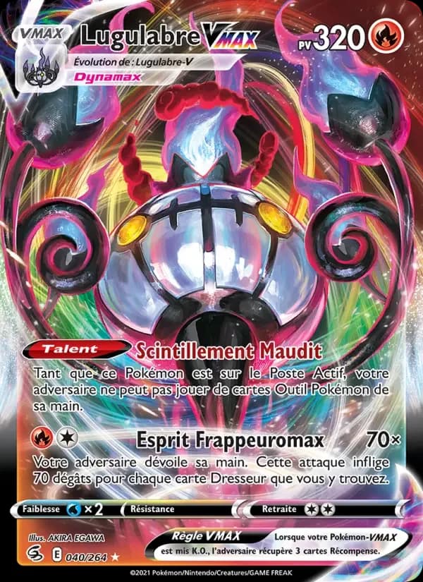 Carte Pokémon Lugulabre VMAX #40 — Poing de Fusion