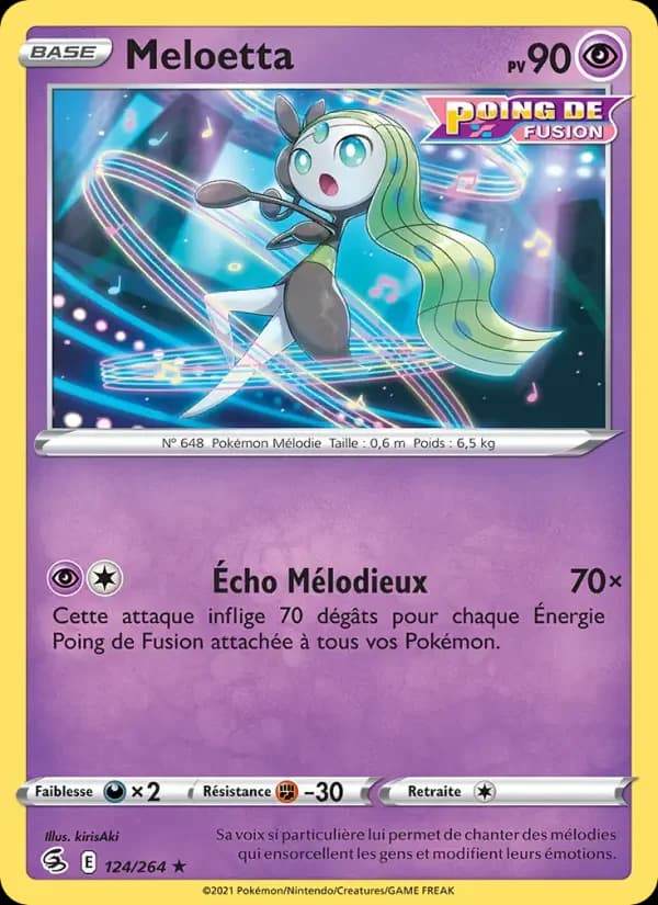 Carte Pokémon Meloetta #124 — Poing de Fusion