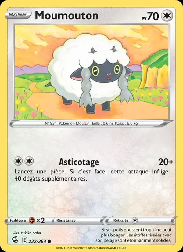 Carte Pokémon Moumouton #222 — Poing de Fusion