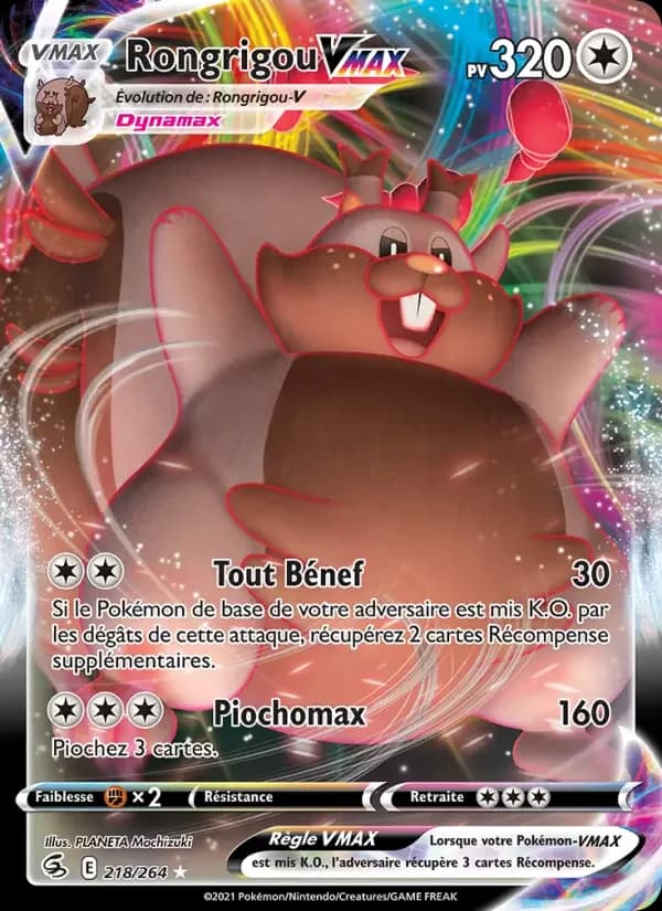 Carte Pokémon Rongrigou VMAX #218 — Poing de Fusion