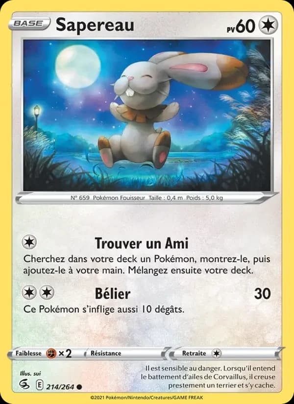 Carte Pokémon Sapereau #214 — Poing de Fusion