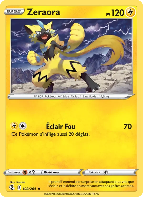 Carte Pokémon Zeraora #102 — Poing de Fusion