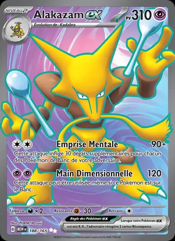 Carte Pokémon Alakazam-ex #188 — Pokémon 151