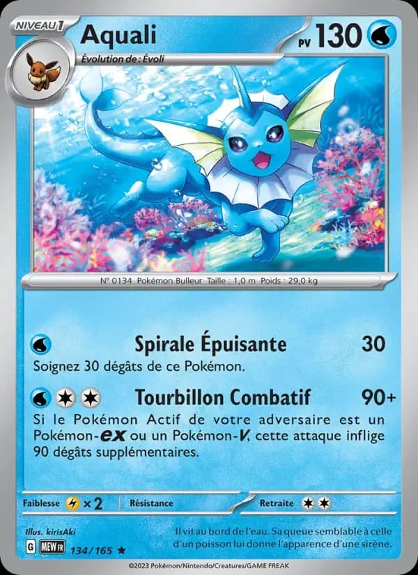 Carte Pokémon Aquali #134 — Pokémon 151