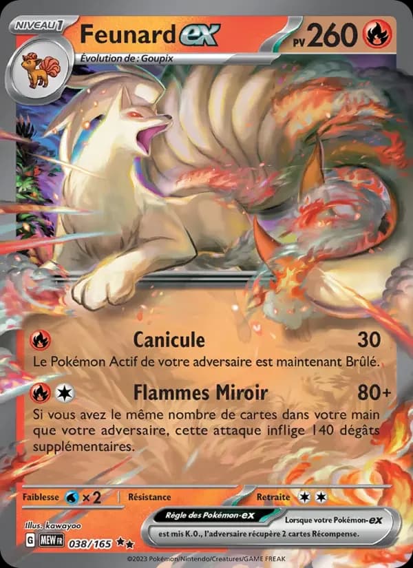 Carte Pokémon Feunard-ex #038 — Pokémon 151