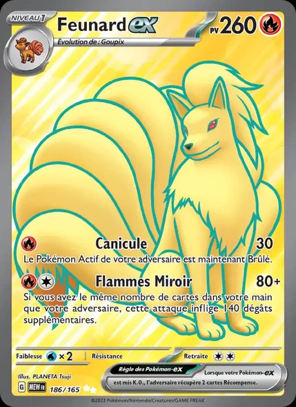 Carte Pokémon Feunard-ex #186 — Pokémon 151