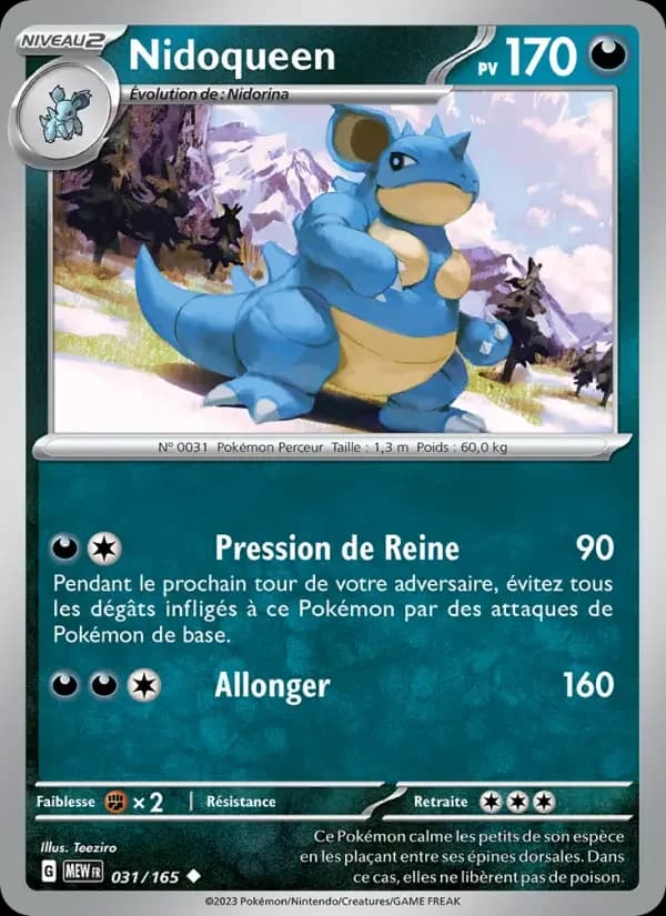 Carte Pokémon Nidoqueen #031 — Pokémon 151