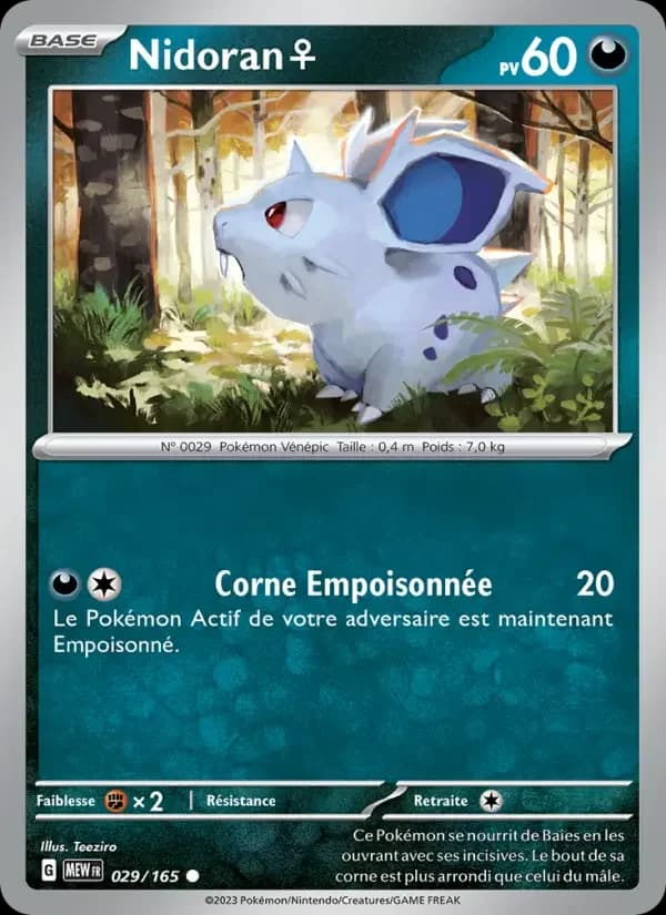 Carte Pokémon Nidoran♀ #029 — Pokémon 151