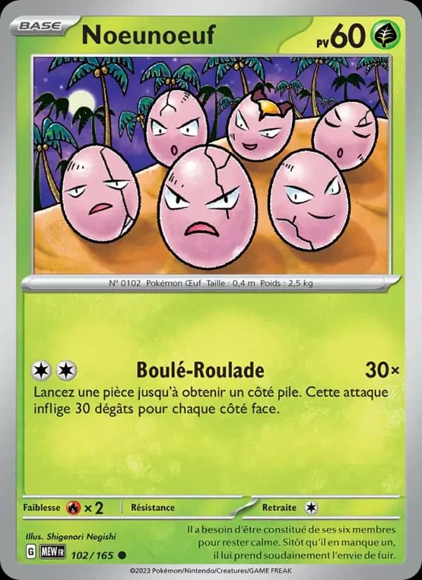 Carte Pokémon Noeunoeuf #102 — Pokémon 151