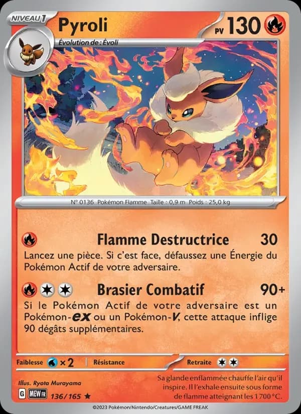 Carte Pokémon Pyroli #136 — Pokémon 151