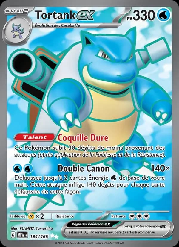 Carte Pokémon Tortank-ex #184 — Pokémon 151