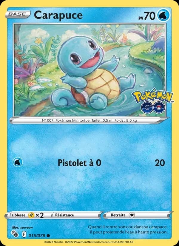 Carte Pokémon Carapuce #015 — Pokémon GO