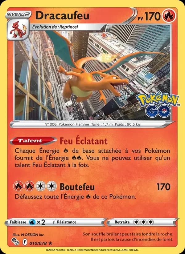 Carte Pokémon Dracaufeu #010 — Pokémon GO