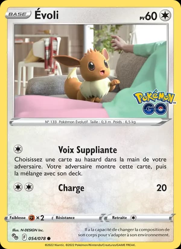 Carte Pokémon Évoli #054 — Pokémon GO
