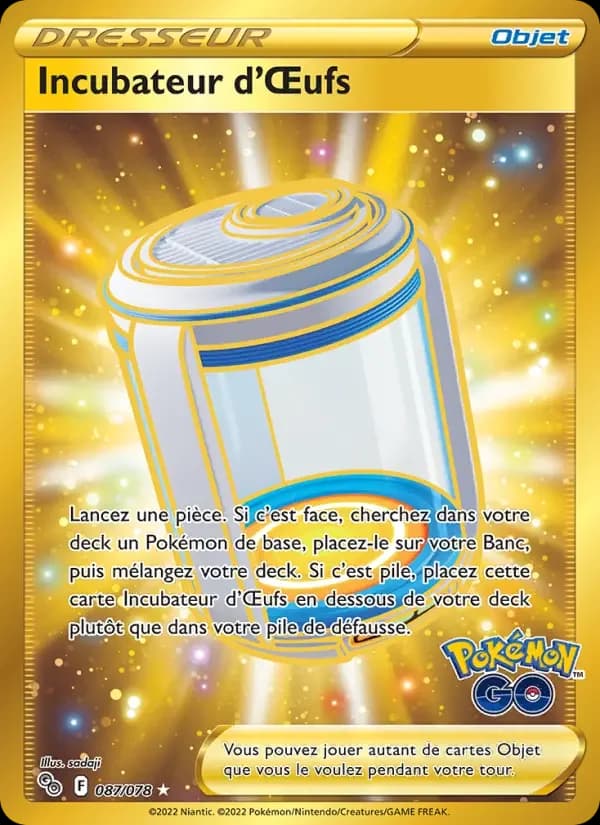 Carte Pokémon Incubateur d'Œufs #087 — Pokémon GO