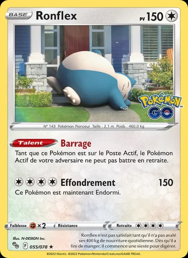 Carte Pokémon Ronflex #055 — Pokémon GO
