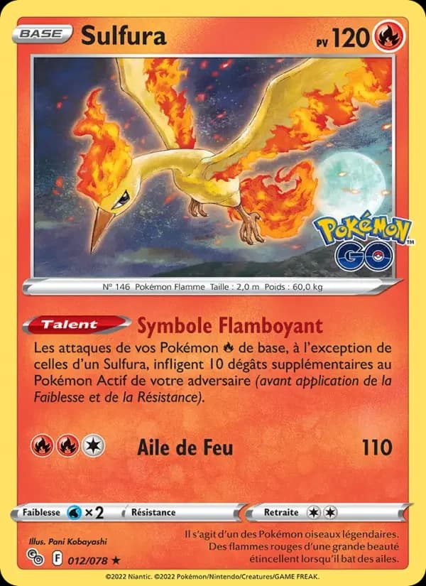 Carte Pokémon Sulfura #012 — Pokémon GO