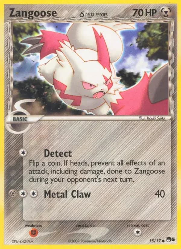 Carte Pokémon Zangoose δ #15 — POP 5