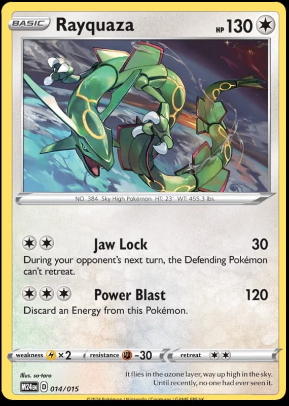 Carte Pokémon Rayquaza #14 — 2024 Promo McDonald's