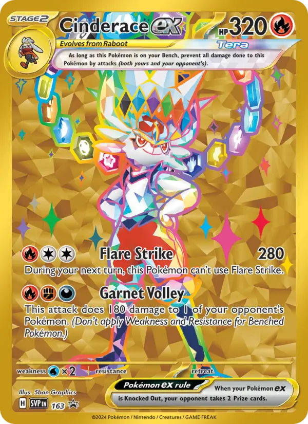 Cinderace ex #163 — Scarlet & Violet Promos