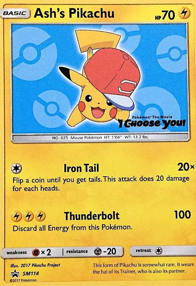 Ash's Pikachu #SM114 — Sun & Moon Promos