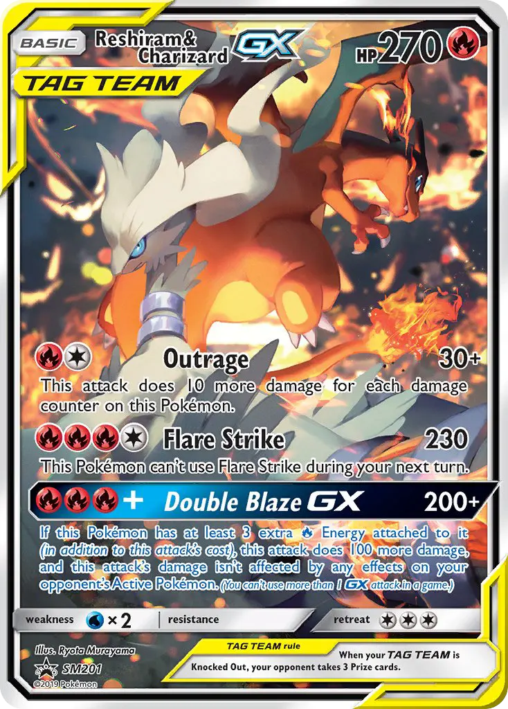 Reshiram & Charizard GX #SM201 — Sun & Moon Promos