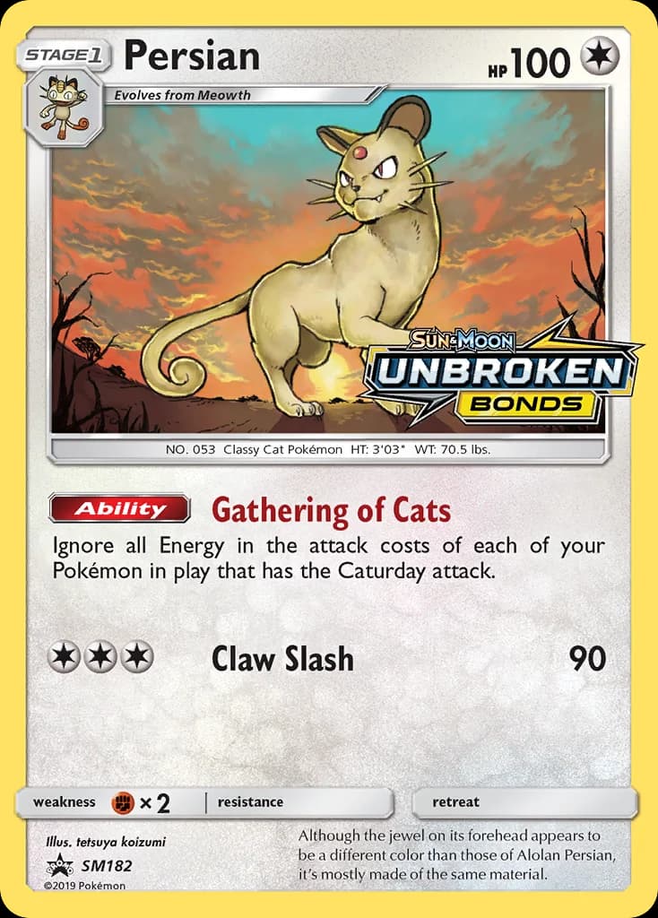 Carte Pokémon Persian #SM182 — Promos Soleil et Lune