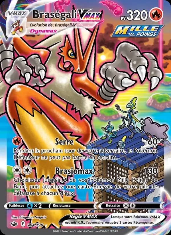 Carte Pokémon Braségali VMAX #201 — Règne de Glace