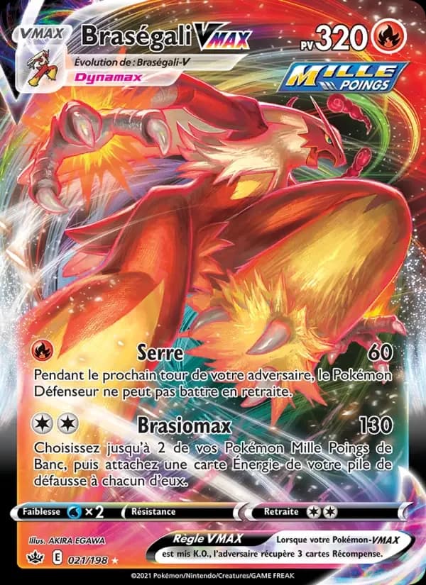 Carte Pokémon Braségali VMAX #21 — Règne de Glace