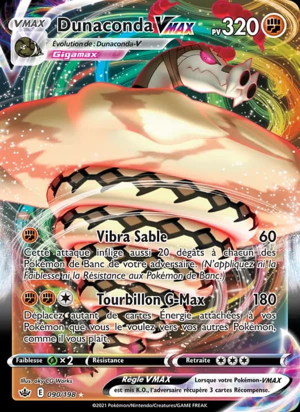 Carte Pokémon Dunaconda VMAX #90 — Règne de Glace