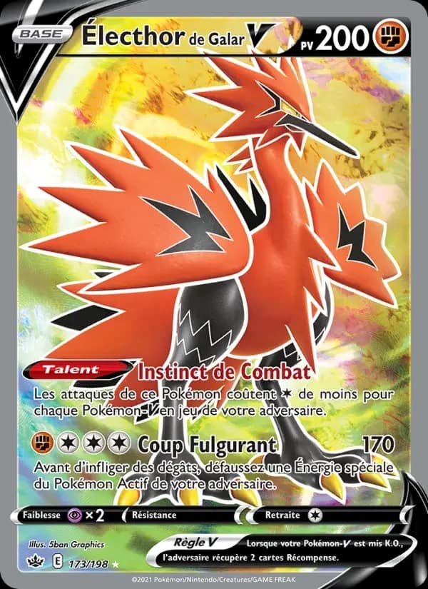 Carte Pokémon Électhor de Galar V #173 — Règne de Glace