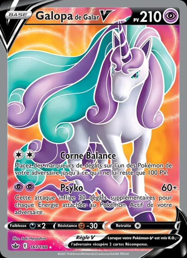 Carte Pokémon Galopa de Galar V #167 — Règne de Glace
