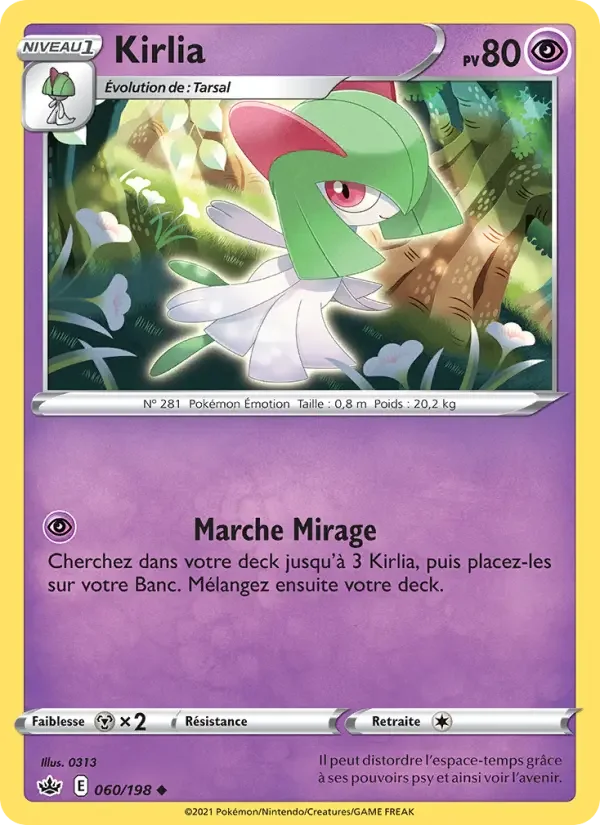 Carte Pokémon Kirlia #60 — Règne de Glace