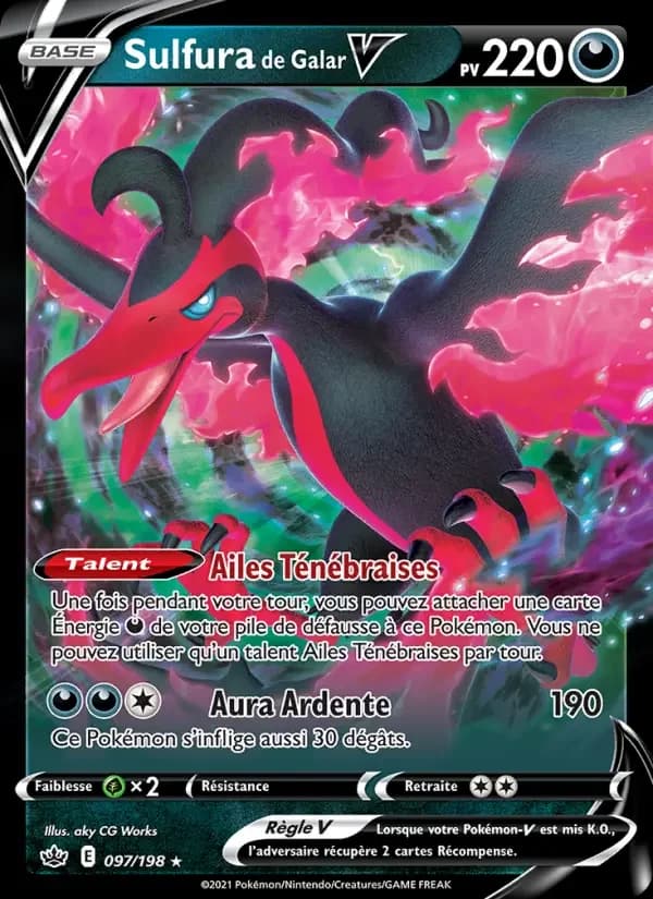 Carte Pokémon Sulfura de Galar V #97 — Règne de Glace