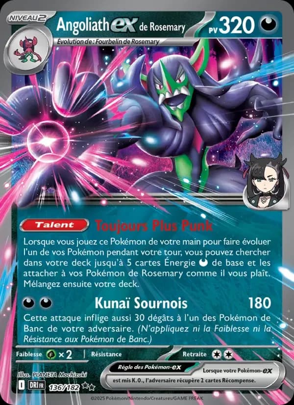 Carte Pokémon Angoliath-ex de Rosemary #136 — Rivalités Destinées