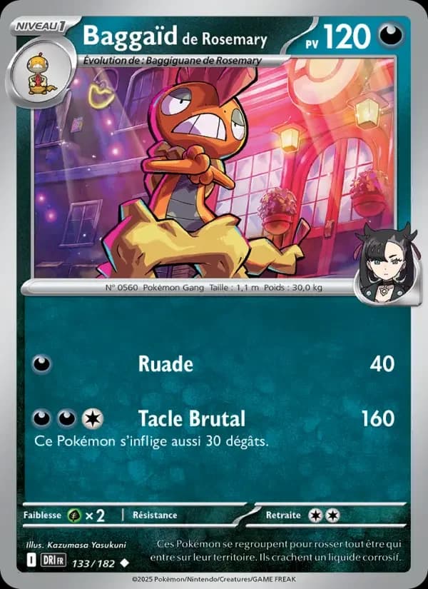 Carte Pokémon Baggaïd de Rosemary #133 — Rivalités Destinées