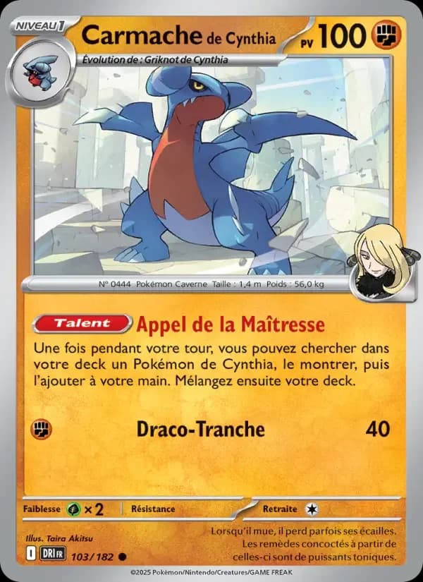 Carte Pokémon Carmache de Cynthia #103 — Rivalités Destinées